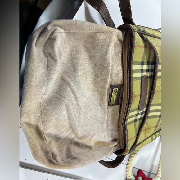 Rehab Lot 24: Vintage Burberry Bags Rehab Lot Nova Check Leather Velvet Bucket - Picture 13 of 15